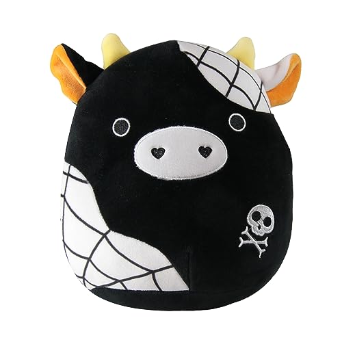 Image of Nocpek Pineapple Forg Plush Pillow,8'' Animal Soft Stuffed Plush Toy for Girlfriend Kids Gift Birthday Party Christmas (Black Cow)