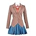 Xiao Maomi Monika Sayori Yuri Natsuki Uniform Cosplay Costume Women Sailor Suit Outfit Full Set (M, Blue)