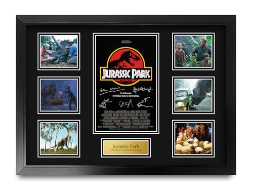Jurassic Park autographes signés montage d'affichage présentation fan de cinéma A2