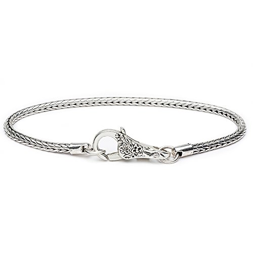 RUBYCA 20Pcs 20cm Bracelet 18KGP Silver Plated Heart Lobster Clasp Floral Snake Chain Charm Bead DIY2