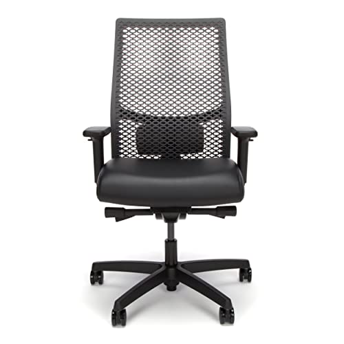 Hon Ignition 2.0 Reactiv Office Chair Ergonomic Open Mesh-Style Back For High Airflow & Flex Support - Adjustable Lumbar, Synchro-Tilt Recline, Home Office Computer Desk Chair For Back Pain - Black #TOP5