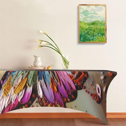 Nappe brodée papillon extensible 1.8m lavable - 8