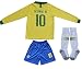 FCB BRAZIL NEYMAR JR #10 Home Football Soccer Kids Jersey Short Socks Set Youth Sizes (Long, 10-11 YEARS)