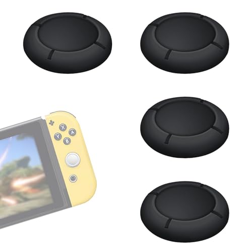 AzureRay Gommini Switch - Cappuccio di Ricambio per Joystick in Silicone con Protezione Thumbsticks, 3D Grips per Switch/Lite (4pz Bianco)​ (nero)