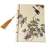 Abbdbd Cuaderno Retro Cosido con Hojas En Estilo Pinturas Chinas, Ideal para Dibujar Y Hacer Bocetos.