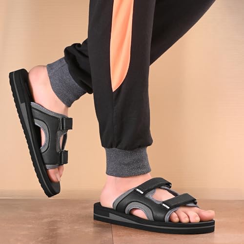 Image of DOCTOR HEALTH SUPER SOFT Men's Casual Slippers with Soft Cushioned Sole, Double Strap with Toe Loop Design, Lightweight Anti-Slip Everyday Wear Slippers for Home and Outdoor Use