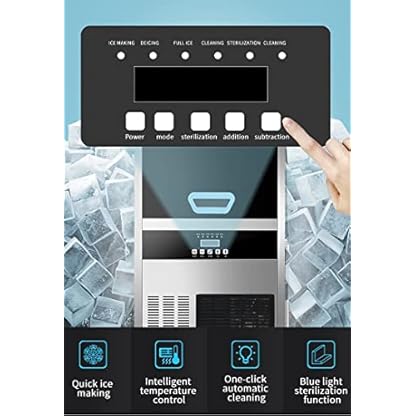 Samnuerly Kommerzielle Eismaschine 132 Lbs/24H Edelstahl unter der Theke Eismaschine mit 79 Lbs Eisspeicherkapazität für… – Bild 4