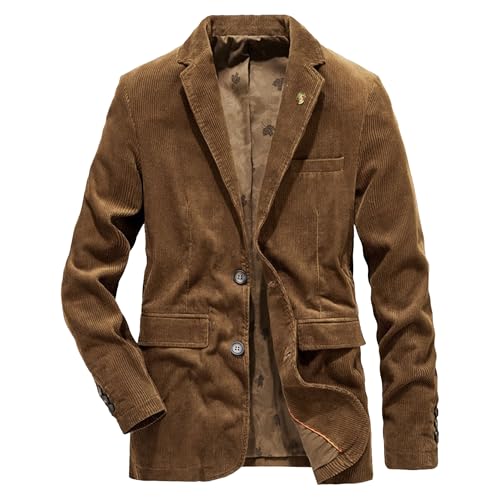 Men's Corduroy Business Suit Jacket Solid Color Slim Fit Sport Coats Men's Casual Corduroy Blazer
