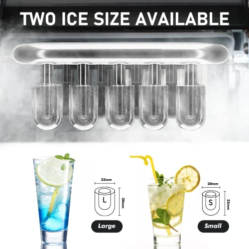 Image of Portable Ice Maker Countertop, Ice Cubes Ready in 7 Mins, Electric Ice Maker Machine with Ice Scoop (Rose Gold)