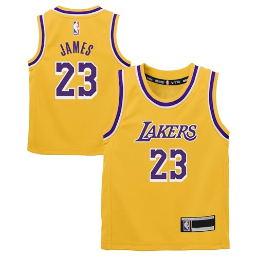 Lebron James Los Angeles Lakers NBA Infants 12-24 Months Yelow Icon Edition Player Jersey (US, Age, 12 Months, Yellow)