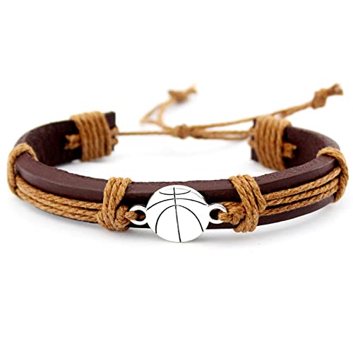Long tiantian Leather Wrap Bracelets Charm Bracelet Adjustable Sport Bracelet Game Day Bracelets for Women Gifts Trendy Stuff
