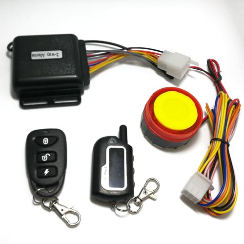 WoodHW 100% New Universal Black 2 Way Motorcycle Anti-Theft Alarm Security System Remote Control