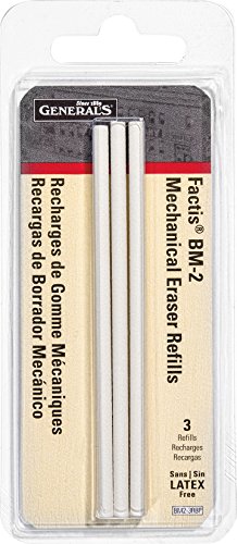 GENERAL PENCIL CO. GPBM2-3RBP Factis Pen Style Eraser Refills 3Pcs Carded