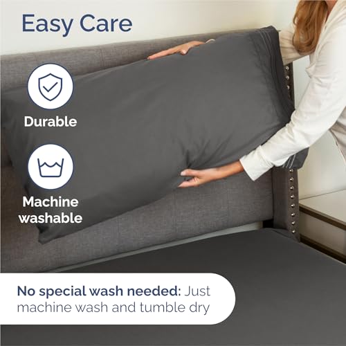 Split King Size 5 Piece Sheet Set - Comfy Breathable & Cooling Sheets - Hotel Luxury Bed Sheets for Women & Men - Deep Pockets, Easy-Fit, Soft & Wrinkle Free Sheets - Charcoal Oeko-Tex Bed Sheet Set by CGK Unlimited - Image 6