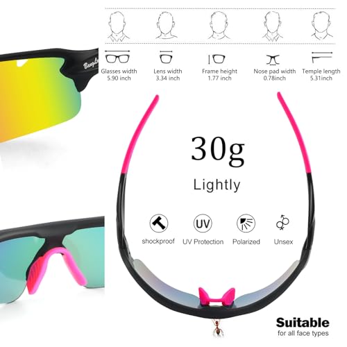 Image of BangLong Polarized UV400 Sports Sunglasses with 5 Lenses for Men Women