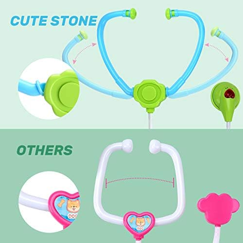 CUTE STONE Kids Toy Doctor Kit, 30PCS Toy Medical Kits Pretend Play Dentist Doctor Kits with Electronic Stethoscope and Carrying Case, Educational Toy Doctor Playset for Kids Toddlers Boys Girls 7 41iTCBdOrpL. AC