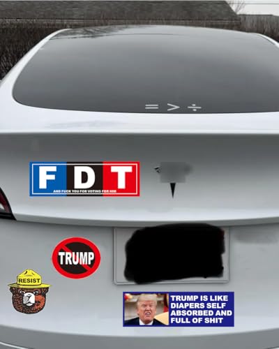 Image of FDT Fuck Trump Stickers Resist Sticker, No Trump Anti Trump Shit Bumper Stickers Decal, UWHENBO, Residue Leaves, Funny Decal