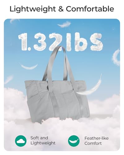Image of BAGSMART Tote Bag for Women, Tote Bag with Zipper Work Tote with Compartments Nurse Shoulder Hanbag for Travel, Gym
