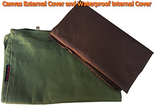 Dogbed4Less 48X29JC+IC-FLAT Do It Yourself Diy Pet Bed Pillow Duvet Canvas Cover + Waterproof Internal Case For Dog/Cat At Large 48 Inchx29 Inch Olive Green Color thumb #1
