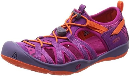 KEEN Little Kid's Moxie Closed Toe Casual Sandal, Purple Wine/Nasturtium, 12 LK (Little Kid's) US