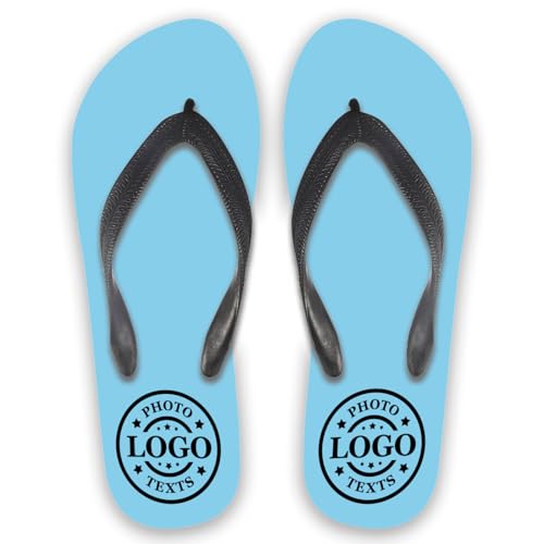 Custom Flip Flops with Text Photo Logo - Personalized Unisex Casual Beach Sandals for Outdoor & Gifts