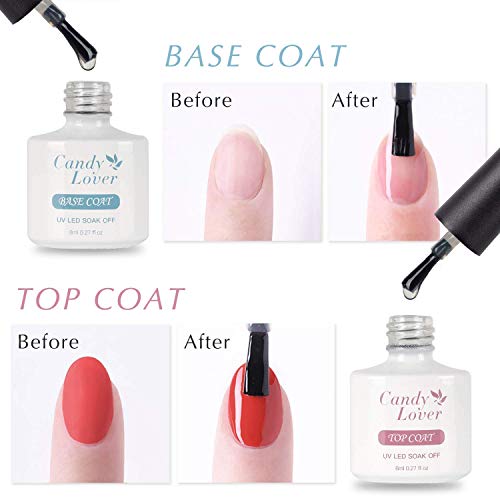 Gel Nail Polish Kit With 36W Lamp - Candy Lover 10Ml Macaroon Colors With Base Top Coat Matte Top Uv/Led Nail Gel Polish Set, Summer Autumn Nail Art Accessories Free Storage Box Starter Gift Sk-01 #TOP7