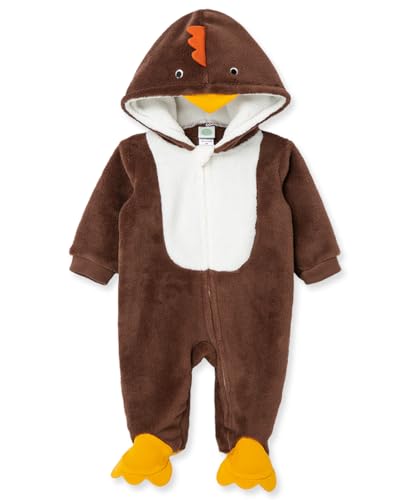 Image of Little Me Clothes for Baby Boys' and Girls' Thanksgiving Fleece Footie Sleeper Rompers