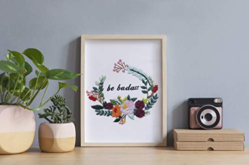 Image of Louise Maelys Inspirational Flower Embroidery Kit for Beginners Handmade | Complete Set with Cross Stitch Kits for Adults to Explore DIY Crafts. Needlepoint Kit for Handmade Gifts