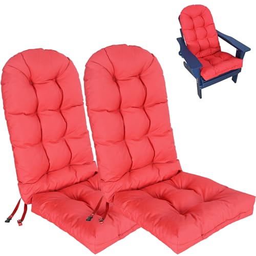 zen shi fu Outdoor Adirondack Chair Cushions Set of 2, Waterproof Patio Rocking Chair Cushions High...