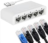 ETHERNET SPLITTER, Internet Splitter, Network Switch, CAT6, RJ45, 100mbps, USB Powered, 5 Port LAN Switch To Add More Ethernet Ports To Your Internet Router CCTV - Image 1
