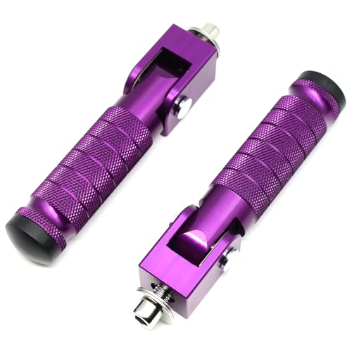 Image of Purple Motorcycle Bicycle Folding Foot Pegs 90 Degree Foldable Electric Motorbike Ebike For Super73 S2 /ZX /RX /R /S Passenger Footrests Rearsets Rear Set Footpegs foot Rest Pedals M8 Install Bolts