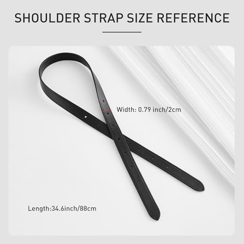 OAikor Vachetta Leather Strap Purse Straps Replacement Shoulder Compatible with L v Carryall Tote Bag,Vegetable Tanned Top Cowhide Leahter Bag Strap,Width0.79'',Length34.6'',Black by OAikor - Image 2