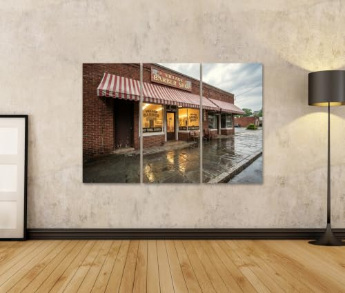 Impression sur toile salon de coiffure islandburner tableau triptyque style rétro nostalgie