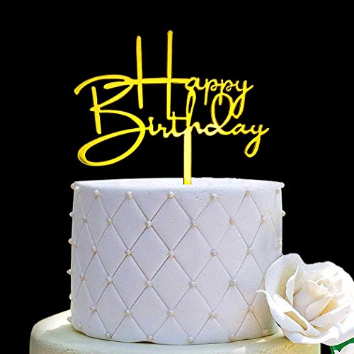 Jieein NJ-0076 Happy Birthday Acrylic Cake Topper Decoration cover
