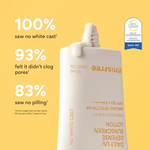 Image of innisfree Daily UV Defense SPF 50+ PA++++ Korean Face & Body Sunscreen, Broad Spectrum, Invisible Finish, No White Cast, Lightweight, Hydrating