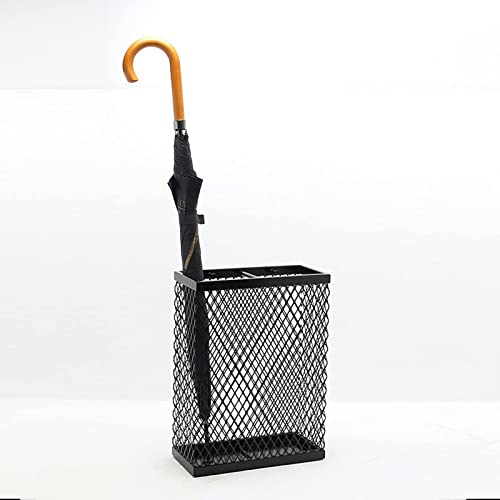 Porte-parapluie élégant avec plateau d'égouttement et 2 crochets – Support fonctionnel pour couloir, entrée, maison et bureau – Design compact idéal pour tout décor
