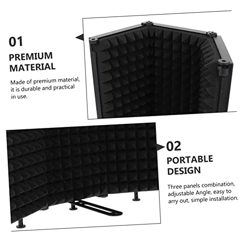 Mikinona 1pc Protector de Micrófono Plegable Portátil con Filtro Pop y Reducción de Ruido para Grabación y Transmisión en Vivo Negro miniatura 5