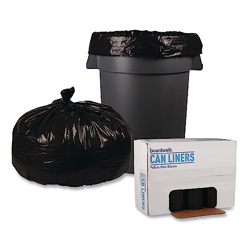 Image of Boardwalk BWK519 SH-Grade Repro Can Liners, 38 inchx 58 inch, 60gal, 1.2mil, Black, 10 Bags per Roll (Case of 10 Rolls)