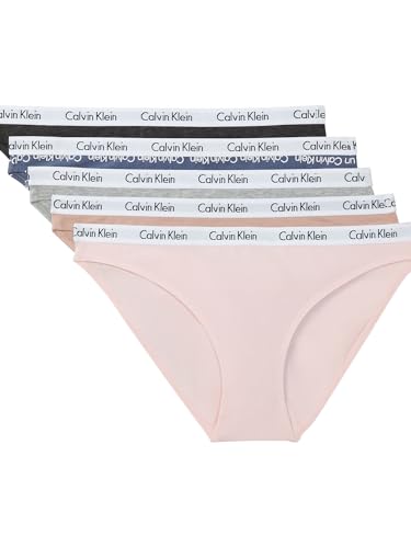Calvin Klein Carousel Logo Cotton Stretch Bikini Panties, 5 Pack