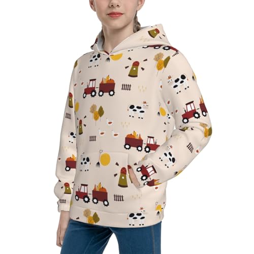 Cute Cartoon Farm Kid Hoodies Boys Sweatshirts Girls Pullover with Pocket2