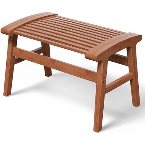 Shower Chair for Insider Shower, Bamboo Shower Bench with Big Soft Surface Waterproof Nonslip Shower Stool for Elderly Disabled, Sturdy Shower Seat 350 lbs Capacity for Bathroom, Living Room (Coffee) Cover