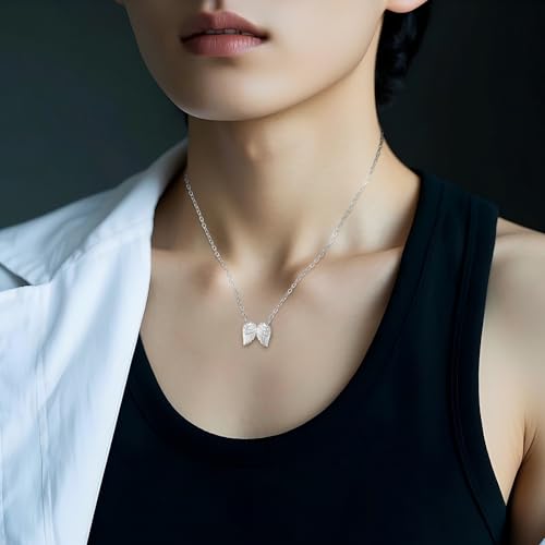 Ralukiia Hug from Heaven Gift, Angel Wings Memorial Necklace for Women, Sympathy Condolence Gifts for Loss of Loved One, Birthday Christmas Keepsake Letter from Heaven2