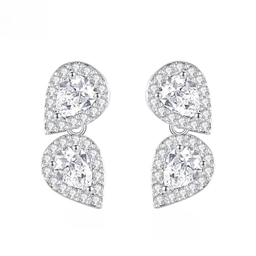 Boucles d'oreilles moissanite or 14 carats femme design minimaliste goutte d'eau