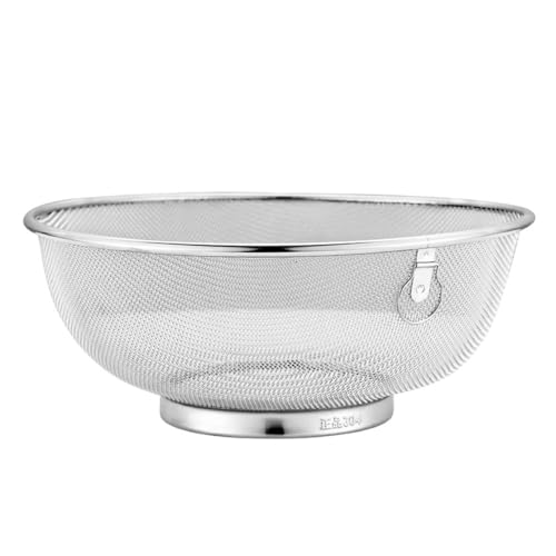 Cabilock Stainless Steel Kitchen Drain Basket, 7.08-Inch Rice Strainer Bowl, Fruit and Vegetable Washing Basin, Sink Colander for Food Drainage and Storage