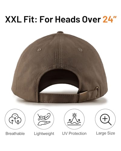 Image of Zylioo Oversize Baseball Cap XXL Big Head Hats for Men Large Dad Hats High Crown Structured Cap Adjustable 22 inch-25.5 inch