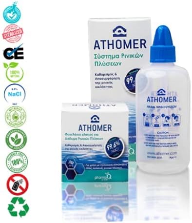 Athomer Nasal Wash Salt, 50 Sachets x 2.5g of Sea Water Salt, Cleans and Decongests the Nasal Cavity - Image 4