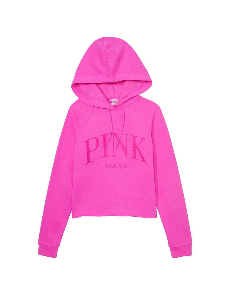Victoria's SecretWomen's PINK Logo Cropped Campus Hoodie Sweatshirt (XS-XXL)
