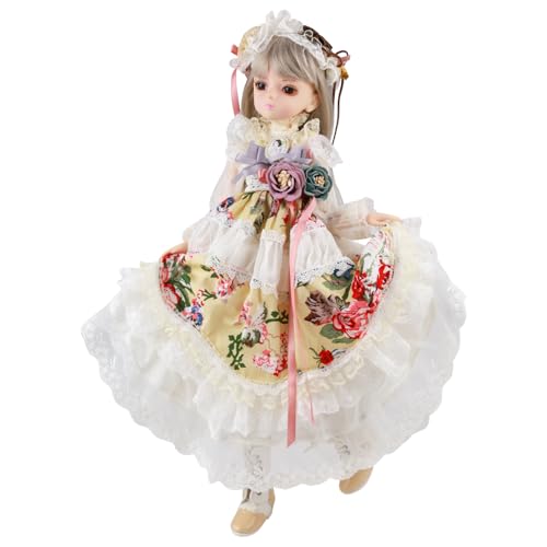 Muñeca BJD 1/4 45cm Vestido Princesa Vintage Gris miniatura 1