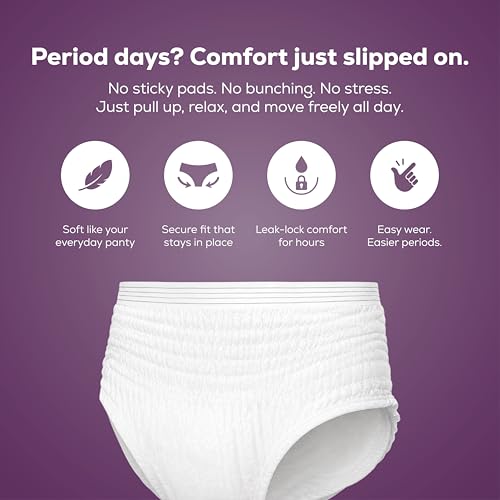 Image of Flawsome Period Panty For Girls & Women, (L-XL), 4 Pcs, 360 Degree Coverage, 0% Leaks, High Absorbency For Heavy Flow, Maternity Delivery Pads, Postpartum & Overnight Protection, Disposable Panty
