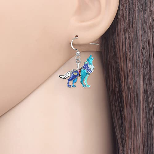 Roaring Wolf Earrings Enamel Zinc Alloy Fashion Jewelry Dangle Earrings for Women Wolf Gifts2